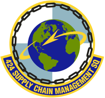 Coat of arms (crest) of the 424th Supply Chain Management Squadron, US Air Force
