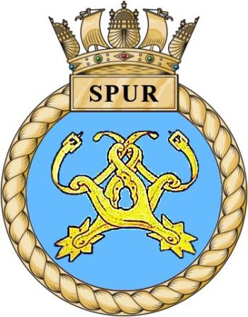 Coat of arms (crest) of the HMS Spur, Royal Navy