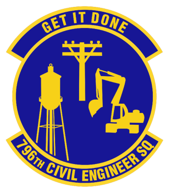 Coat of arms (crest) of the 796th Civil Engineer Squadron, US Air Force