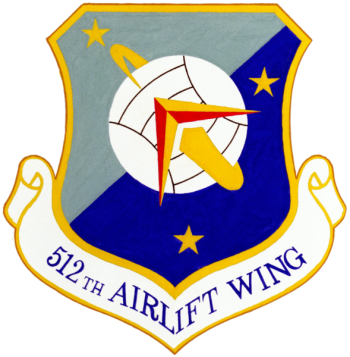 Coat of arms (crest) of the 512th Airlift Wing, US Air Force