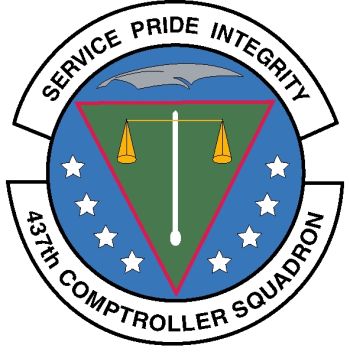 Coat of arms (crest) of the 437th Comptroller Squadron, US Air Force