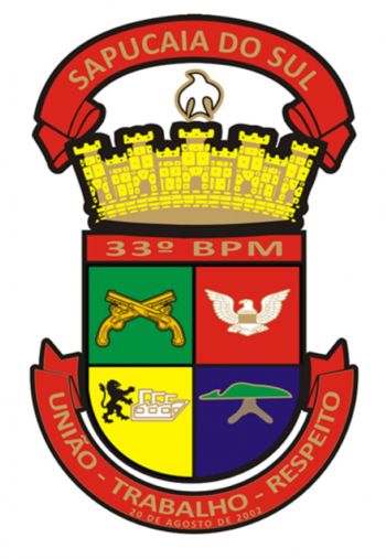 Coat of arms (crest) of 33rd Military Police Battalion Irmãos Murussi, Rio Grande do Sul