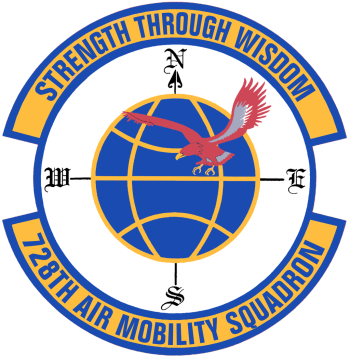 Coat of arms (crest) of the 728th Air Mobility Squadron, US Air Force