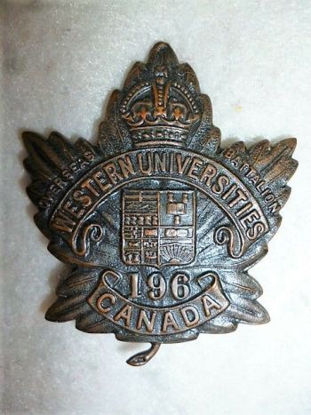 Coat of arms (crest) of the 196th (Western Universities) Battalion, CEF