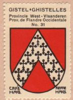 Wapen van Gistel/Arms (crest) of GistelThe arms in the Koffie Hag/Café Hag albums +/- 1930