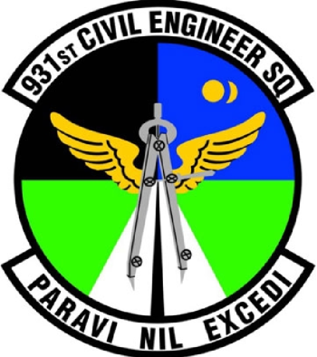 Coat of arms (crest) of the 931st Civil Engineer Squadron, US Air Force