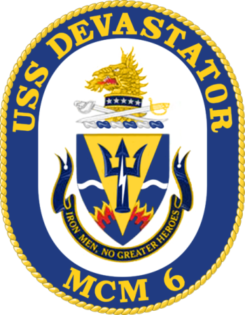 Coat of arms (crest) of Mine Countermeasures Ship USS Devastator