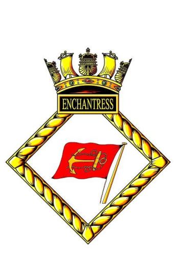 Coat of arms (crest) of the HMS Enchantress, Royal Navy