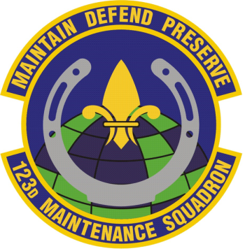 Coat of arms (crest) of the 123rd Maintenance Squadron, Kentucky Air National Guard