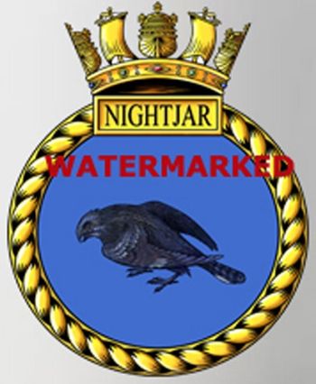 Coat of arms (crest) of the HMS Nightjar, Royal Navy