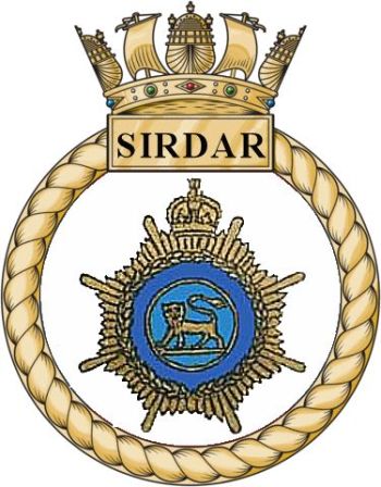 Coat of arms (crest) of the HMS Sirdar, Royal Navy