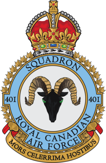 Coat of arms (crest) of the No 401 Squadron, Royal Canadian Air Force