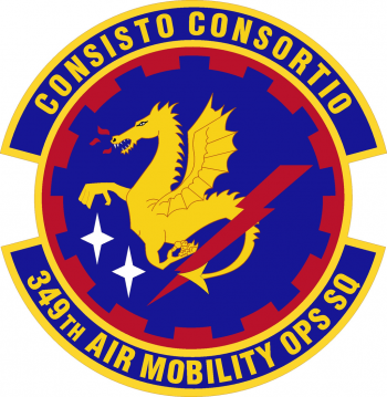 Coat of arms (crest) of the 349th Air Mobility Operations Squadron, US Air Force