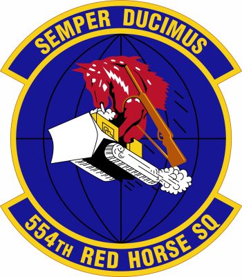 Coat of arms (crest) of the 554th RED HORSE Squadron, US Air Force