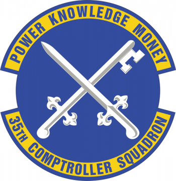 Coat of arms (crest) of the 35th Comptroller Squadron, US Air Force