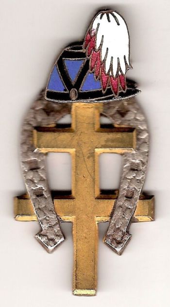 Coat of arms (crest) of the Promotion 1943 Veille au Drapeau Colonel Cazeilles of the Special Military School Saint-Cyr Coëtquidan, French Army