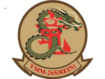Coat of arms (crest) of the VMM-265 Dragons, USMC