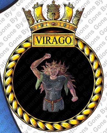 Coat of arms (crest) of the HMS Virago, Royal Navy