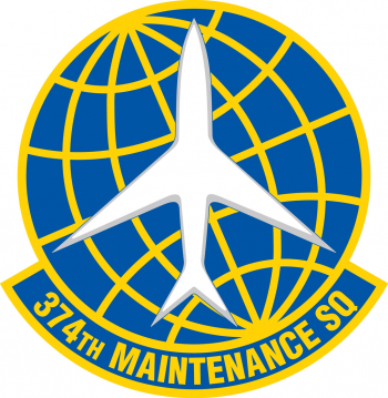 Coat of arms (crest) of the 374th Maintenance Squadron, US Air Force
