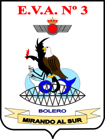 Coat of arms (crest) of the Air Vigilance Squadron No. 3 and Constantina Air Force Barracks, Spanish Air Force