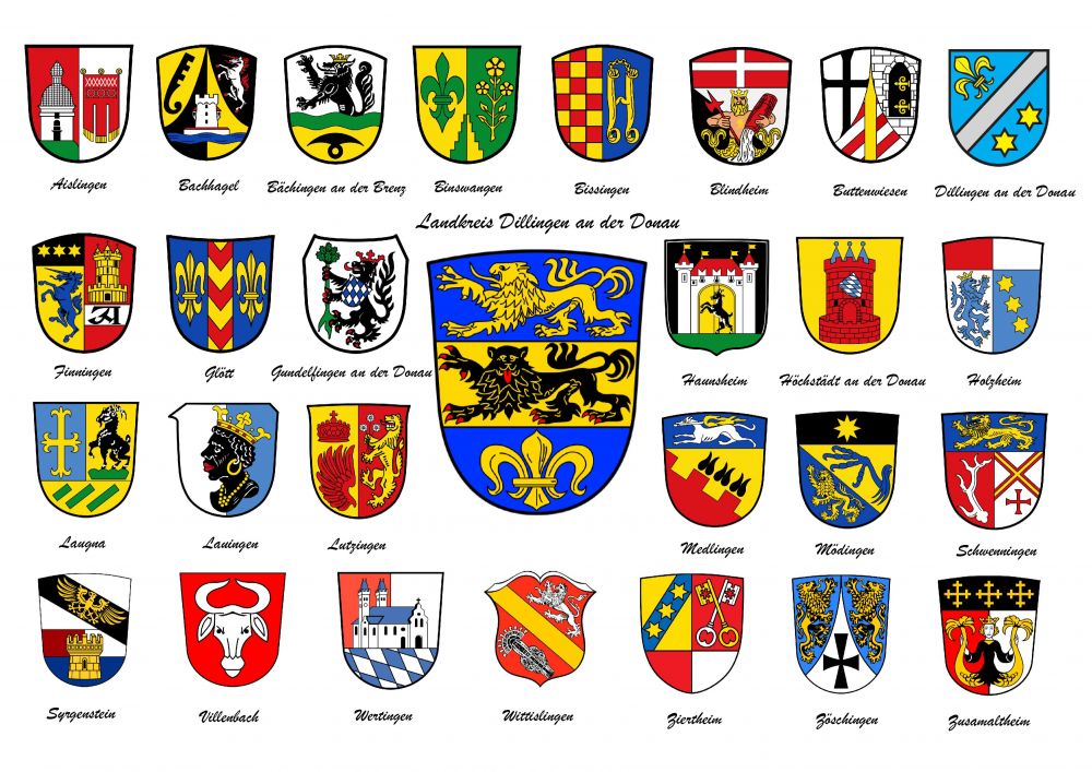 Wappen von Dillingen an der Donau/Coat of arms (crest) of Dillingen an ...