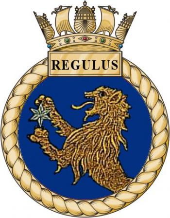 Coat of arms (crest) of the HMS Regulus, Royal Navy