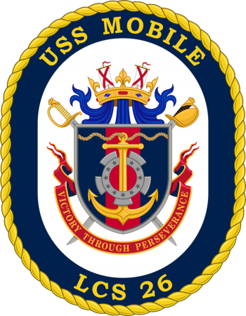 Coat of arms (crest) of the Littoral Combat Ship USS Mobile (LCS-26)