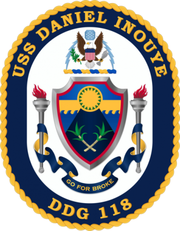 Coat of arms (crest) of the Destroyer USS Daniel Inouye (DDG-118)