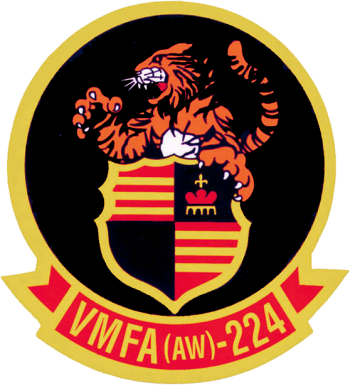 Coat of arms (crest) of the Marine All-Weather Fighter Attack Squadron (VMFA (AW)) 224 Bengals, USMC