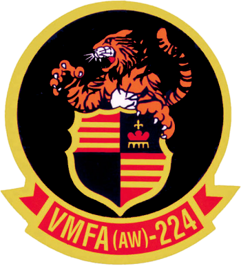 Coat of arms (crest) of Marine All-Weather Fighter Attack Squadron (VMFA (AW)) 224 Bengals, USMC