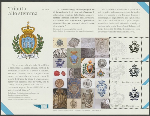 Coat of arms (crest) of San Marino (stamps)