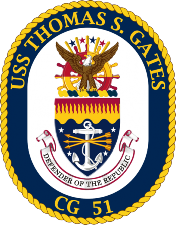 Coat of arms (crest) of Cruiser USS Thomas S. Gates