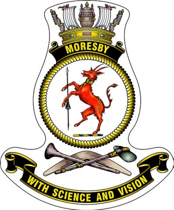 Coat of arms (crest) of the HMAS Moresby, Royal Australian Navy