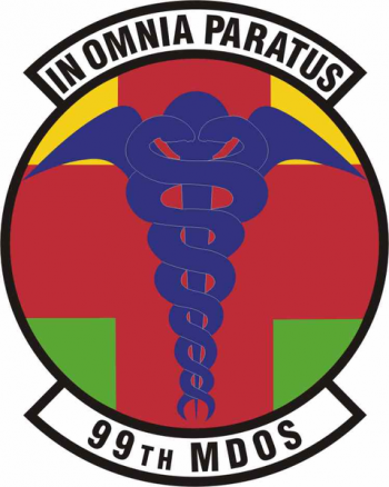 Coat of arms (crest) of the 99th Medical Operations Squadron, US Air Force