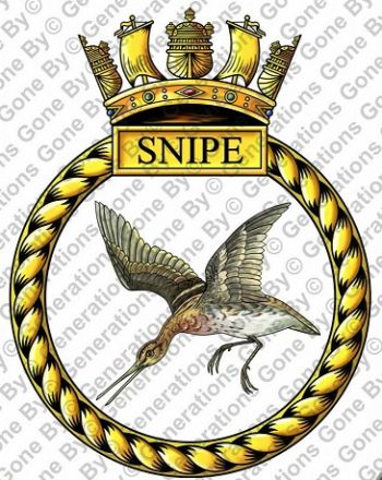 Coat of arms (crest) of the HMS Snipe, Royal Navy
