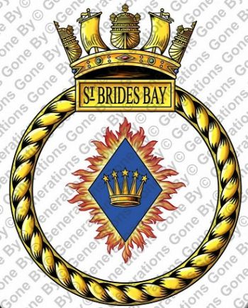 Coat of arms (crest) of the HMS St Brides Bay, Royal Navy
