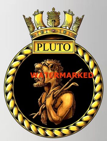 Coat of arms (crest) of the HMS Pluto, Royal Navy