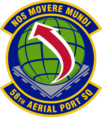 Coat of arms (crest) of the 58th Aerial Port Squadron, US Air Force