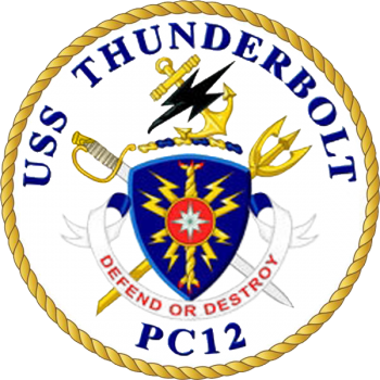 Coat of arms (crest) of the Coastal Patrol Ship USS Thunderbolt (PC-12)