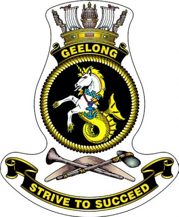 Coat of arms (crest) of the HMAS Geelong, Royal Australian Navy