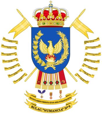 Coat of arms (crest) of the Light Armoured Cavalry Regiment Numancia No 9, Spanish Army