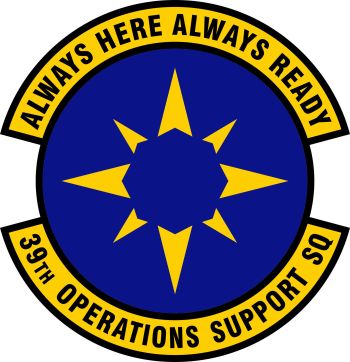 Coat of arms (crest) of the 39th Operations Support Squadron, US Air Force