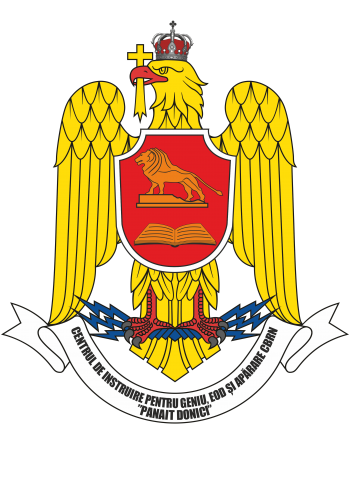 Coat of arms (crest) of the Engineer, Explosive Ordnance Disposal, Atomic-Biological-Chemical Defence Instruction Center Panait Donici, Romanian Army