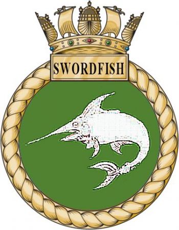 Coat of arms (crest) of the HMS Swordfish, Royal Navy