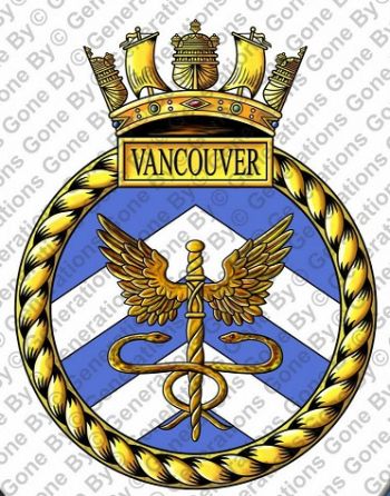 Coat of arms (crest) of the HMS Vancouver, Royal Navy