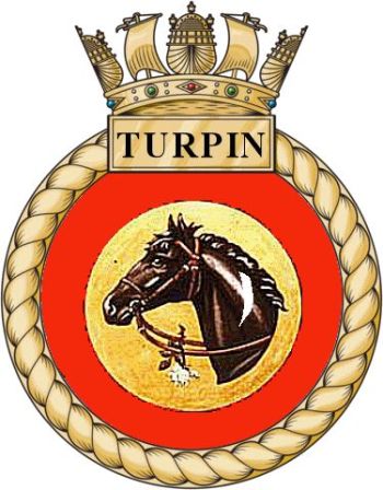 Coat of arms (crest) of the HMS Turpin, Royal Navy