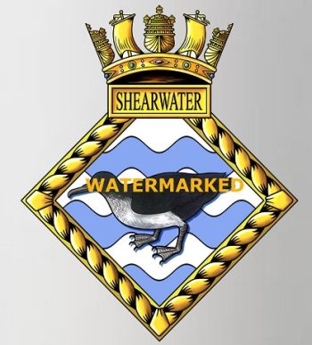 Coat of arms (crest) of the HMS Shearwater, Royal Navy