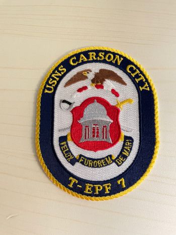 Coat of arms (crest) of the Expeditionary Fast Transport Ship USNS Carson City (T-EPF-7)