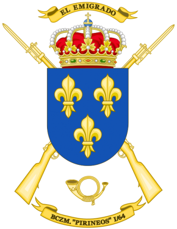 Coat of arms (crest) of the Mountain Rifle Battalion Pirineos I-64, Spanish Army