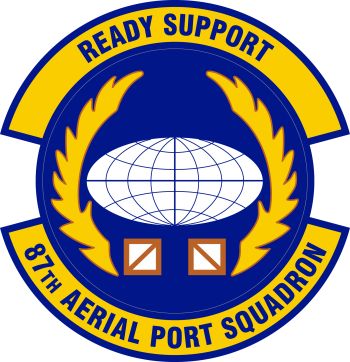 Coat of arms (crest) of the 87th Aerial Port Squadron, US Air Force